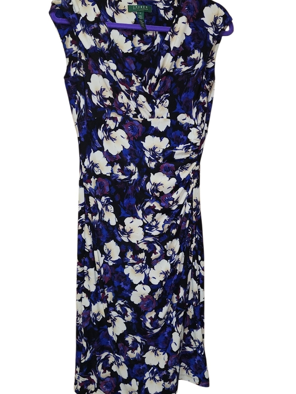 Lauren Ralph Lauren Blue Purple Floral Sleeveless Wrap Coverup